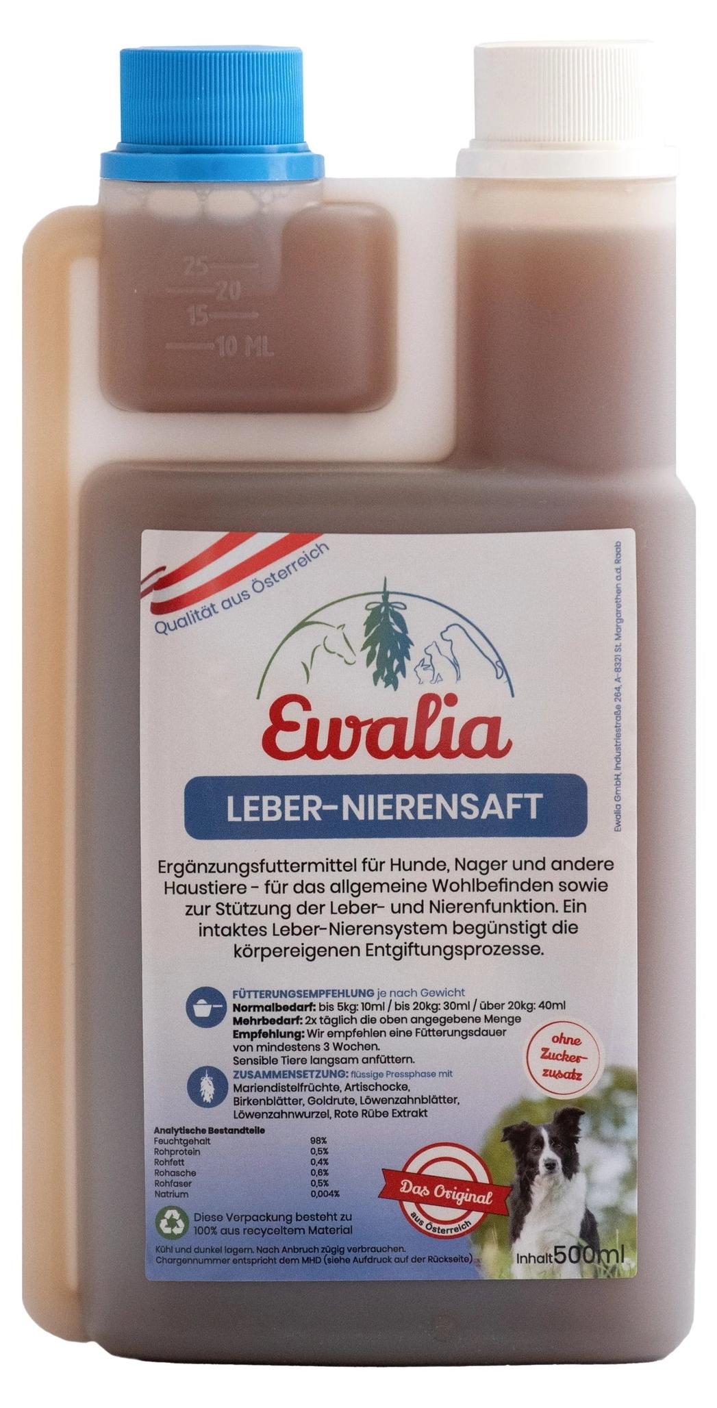 Ewalia KG Ewalia Leber-Nierensaft 500 ml für Hunde 5006
