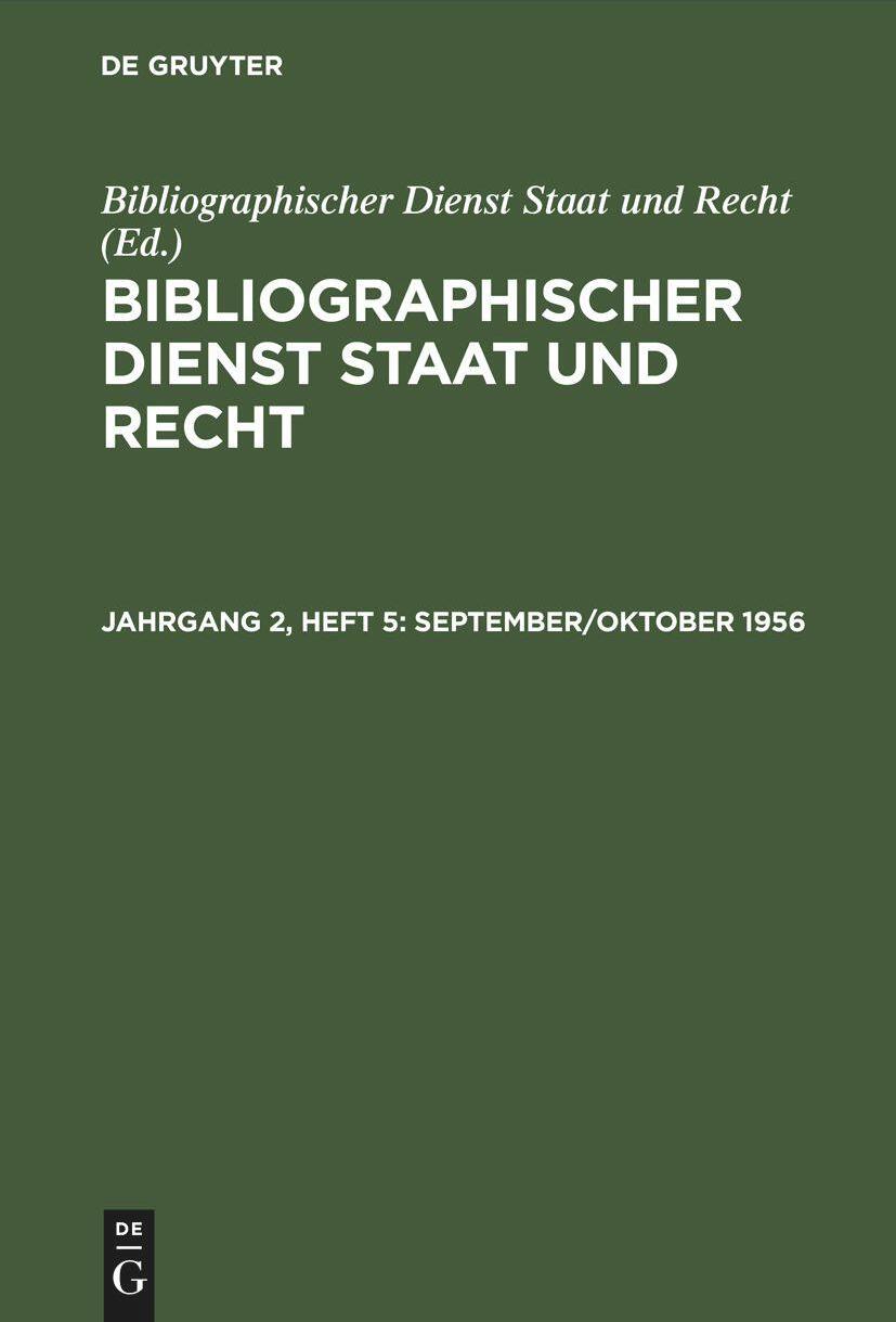 De Gruyter September/Oktober 1956