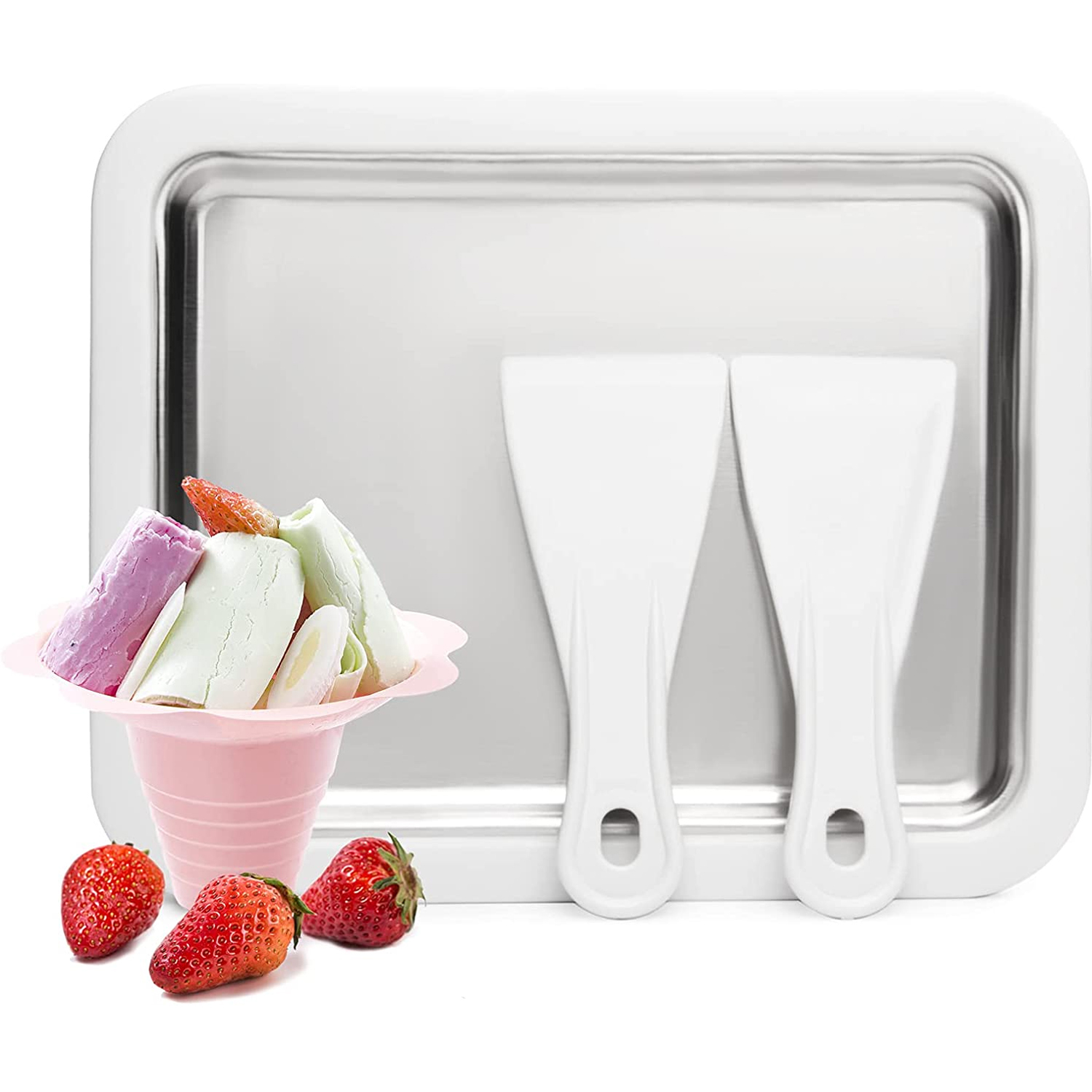 KINSI ["Eisplatte zum eis machen, Rolled Ice Cream Maker, Eis Platte Für Ice Rolls, Weiß"] 02-46706853-01