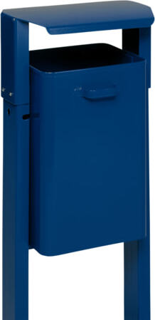 Mülleimer mit Dach - Zum Einbetonieren - 40 l - 1.130 x 420 x 315 mm (HxBxT) - enzianblau