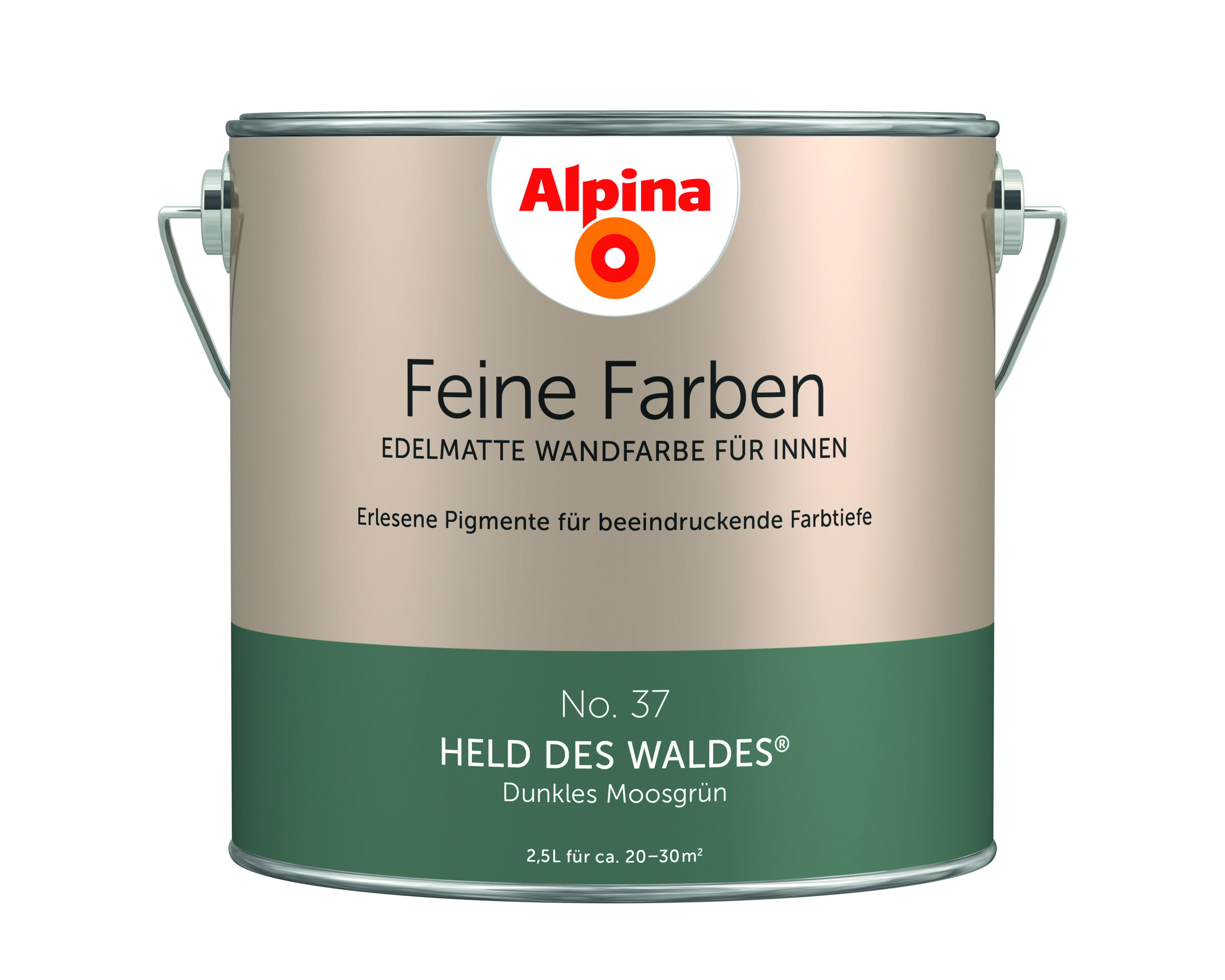 Alpina Feine Farben Wandfarbe No. 37 Held des Waldes - dunkles moosgrün 2,5 L 984078