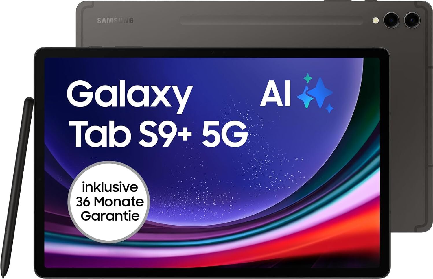 Samsung Galaxy Tab S9+ Android Tablet, 5G, 512 GB / 12 RAM, slot na kartu MicroSD, vrátane pera S Pen, bez Simlocku bez zmluvy, grafitová -