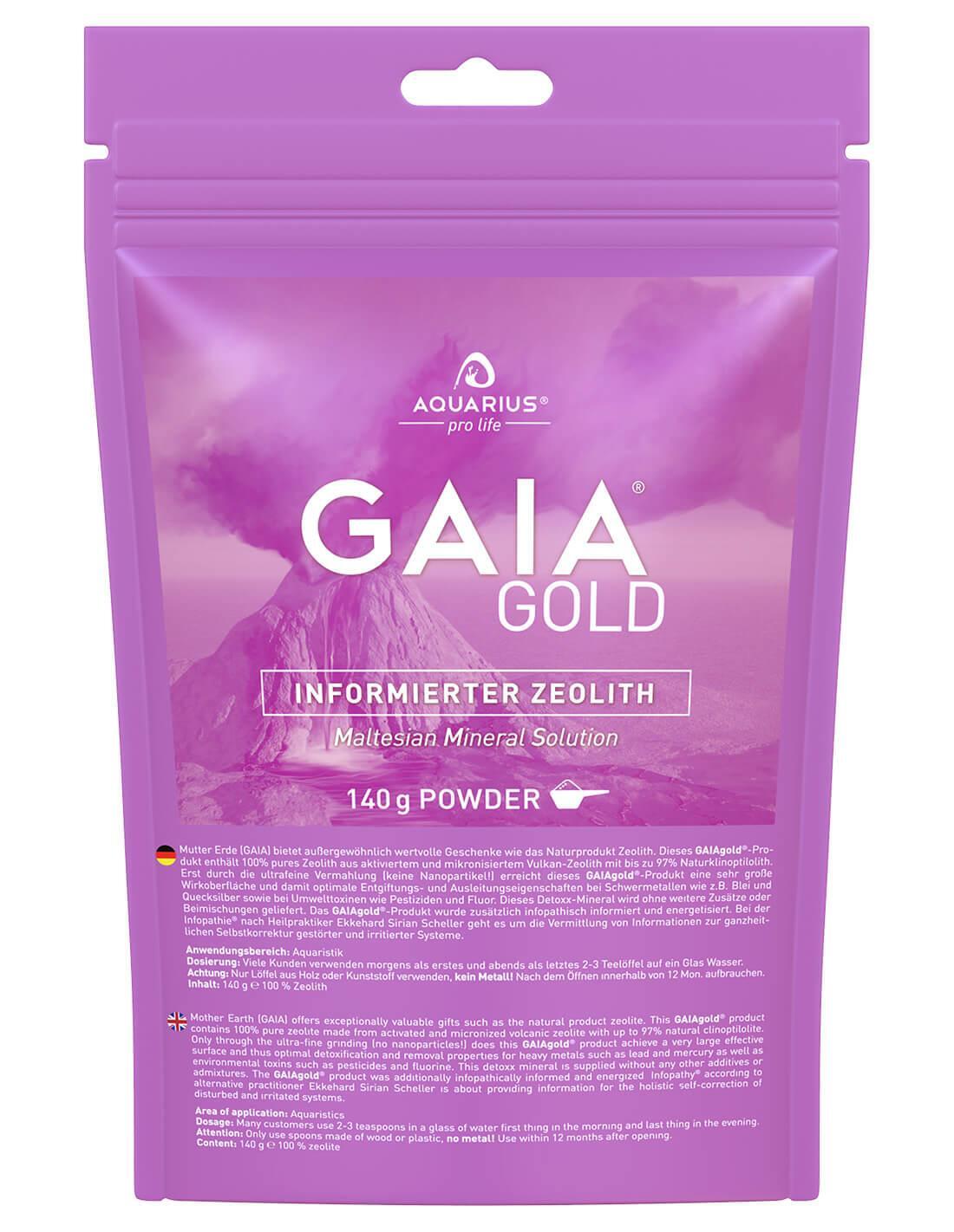 AQUARIUS pro life ® - GAIAgold® - 140g Zeolith Pulver I informiert & energetisiert nach HP E.S. Scheller - optimaler Detox 1045
