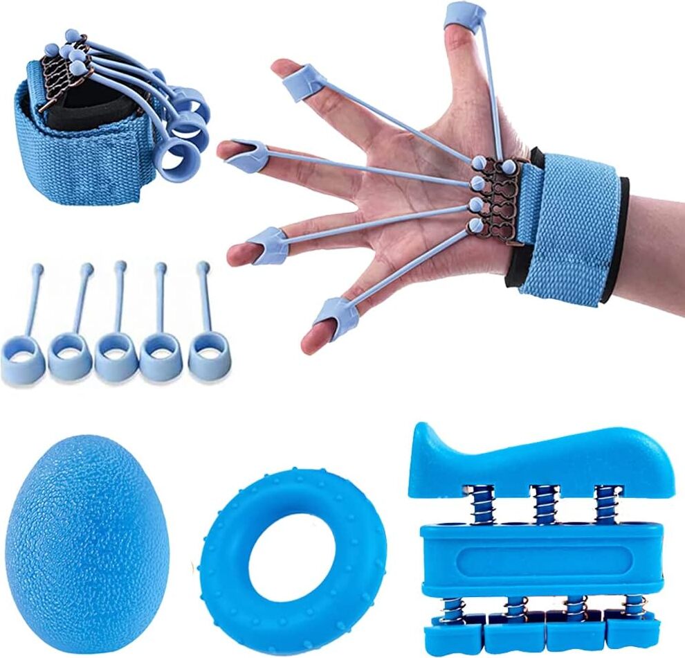 mcstar Handtrainer Fingertrainer 4er Set, Finger Trainingsgerät, Trainingsring, Stressabbau-Griffkugel & Fingerdehner für Fitness Krafttraining Therapie,