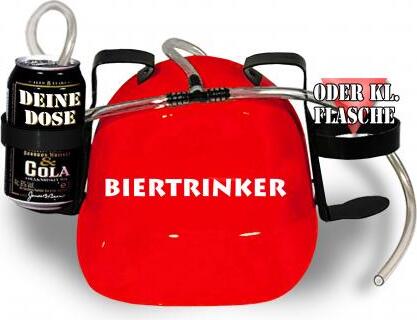 HSK Trinkhelm Spaßhelm mit Print - Biertrinker - 51624 Color - rot