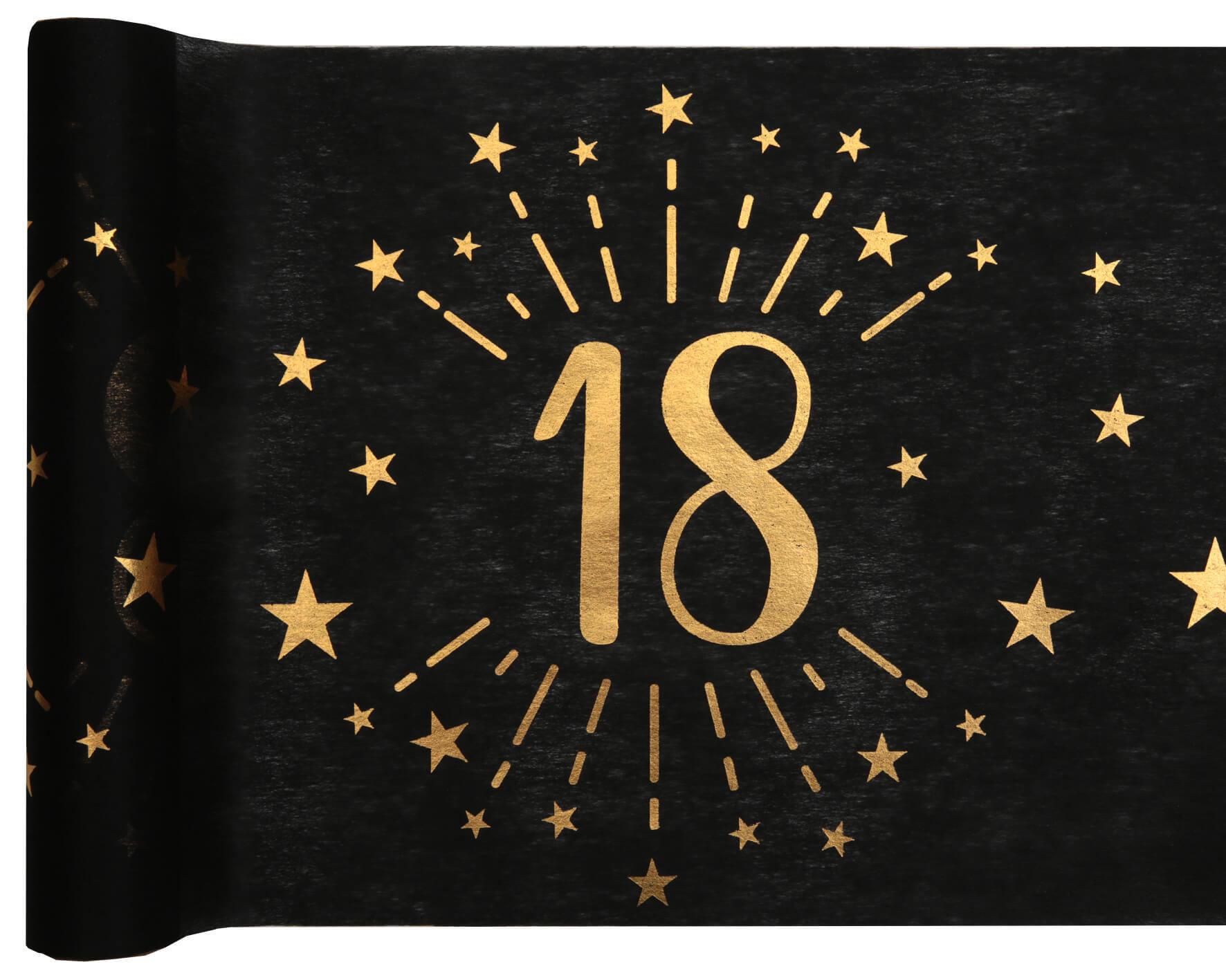 Runner Da Tavolo Compleanno Nero E Oro – Happy Birthday, 180x35 Cm