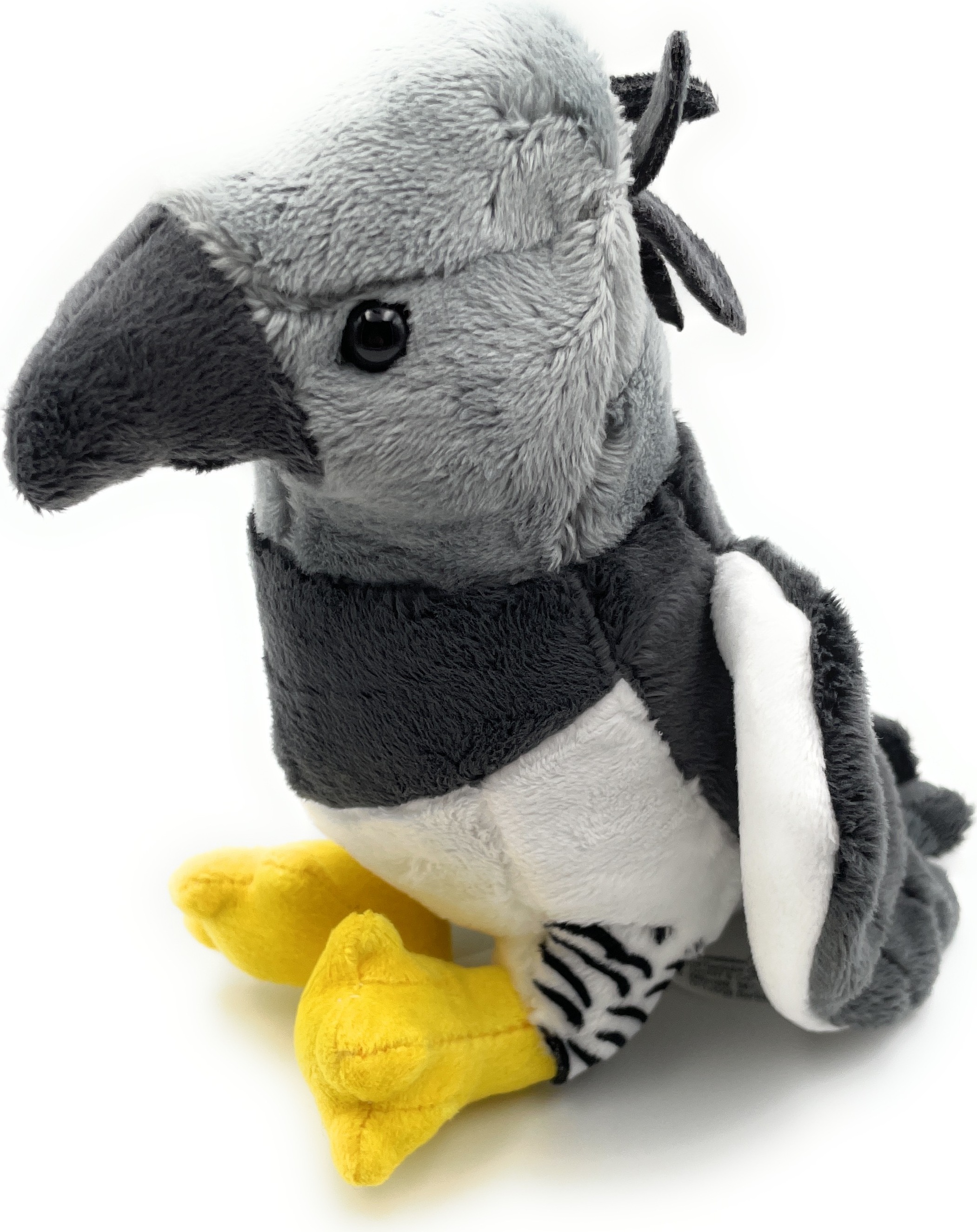 Onwomania Plüschtier Kuscheltier Stoff Tier Harpyie Vogel Harpia harpyja 20cm Grau