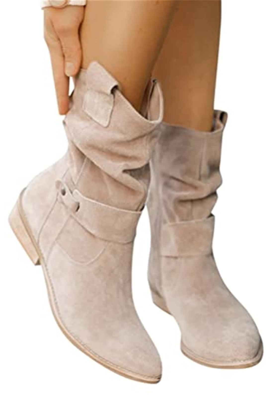 Merkloos Elzusha – Damen Stiefeletten aus Wildleder mit spitzer Schuhspitze