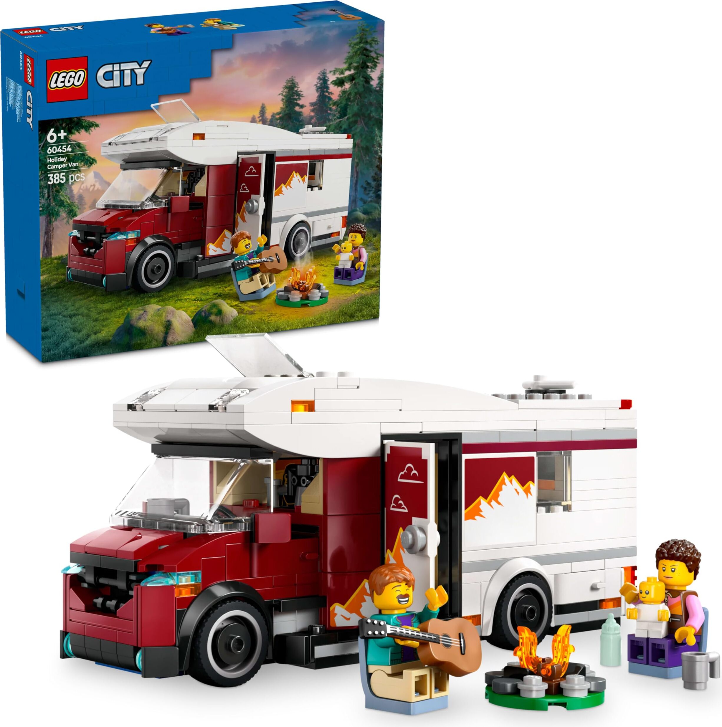 LEGO City Dobrodružný karavan - Hračka pre chlapcov a dievčatá od 6 rokov - Vrátane 3 minifigúrok a príslušenstva na kempovanie - Nápad na darček k narodeninám a na dovolenku 60454