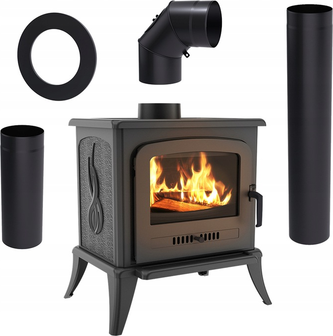 voľne stojaci liatinový sporák KOZA K7 kW + príslušenstvo