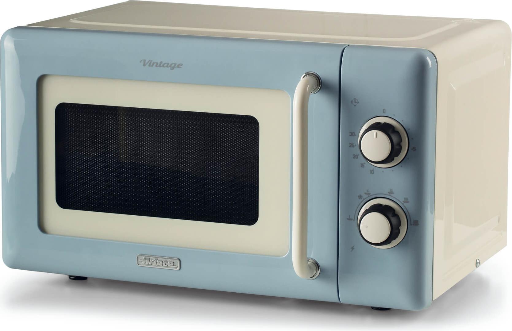 Ariete Vintage Line 3960/05, Arbeitsplatte, Solo-Mikrowelle, 20 l, 800 W, Drehregler, Hellblau 00C396005AR0