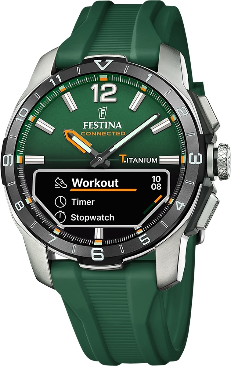 Festina pánske hodinky silikónové zelené Festina Connected náramkové hodinky UF23000/2