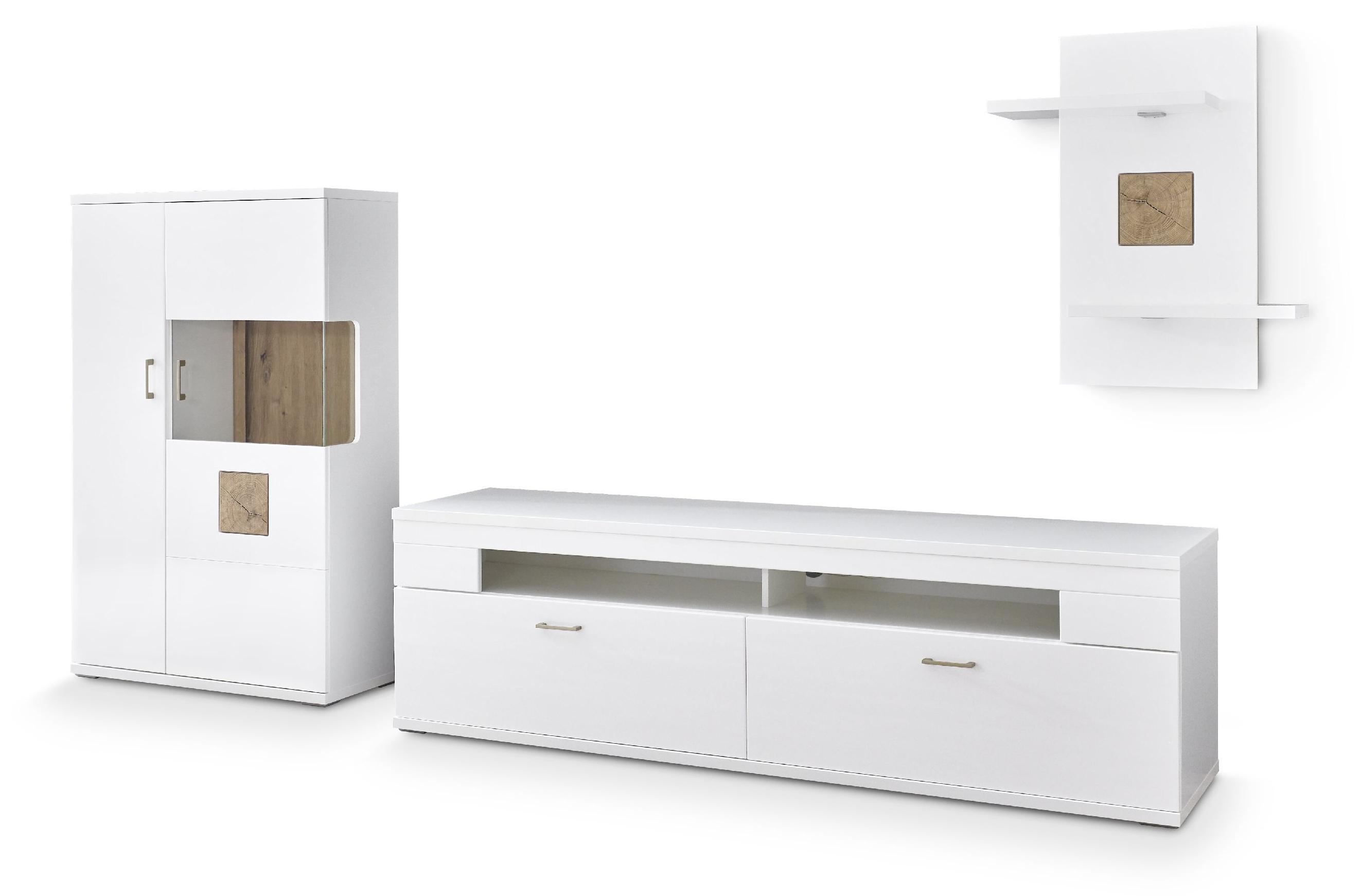 Wohnwand HARPER ISERLOHN BHT 317x171x50 cm weiß Anbauwand 999971