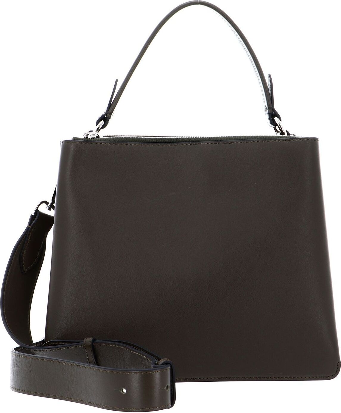 DECADENT Leder Schultertasche Umhängetasche Karolina Double Bag Nappa Army grün 708-Karolina-Nappa army