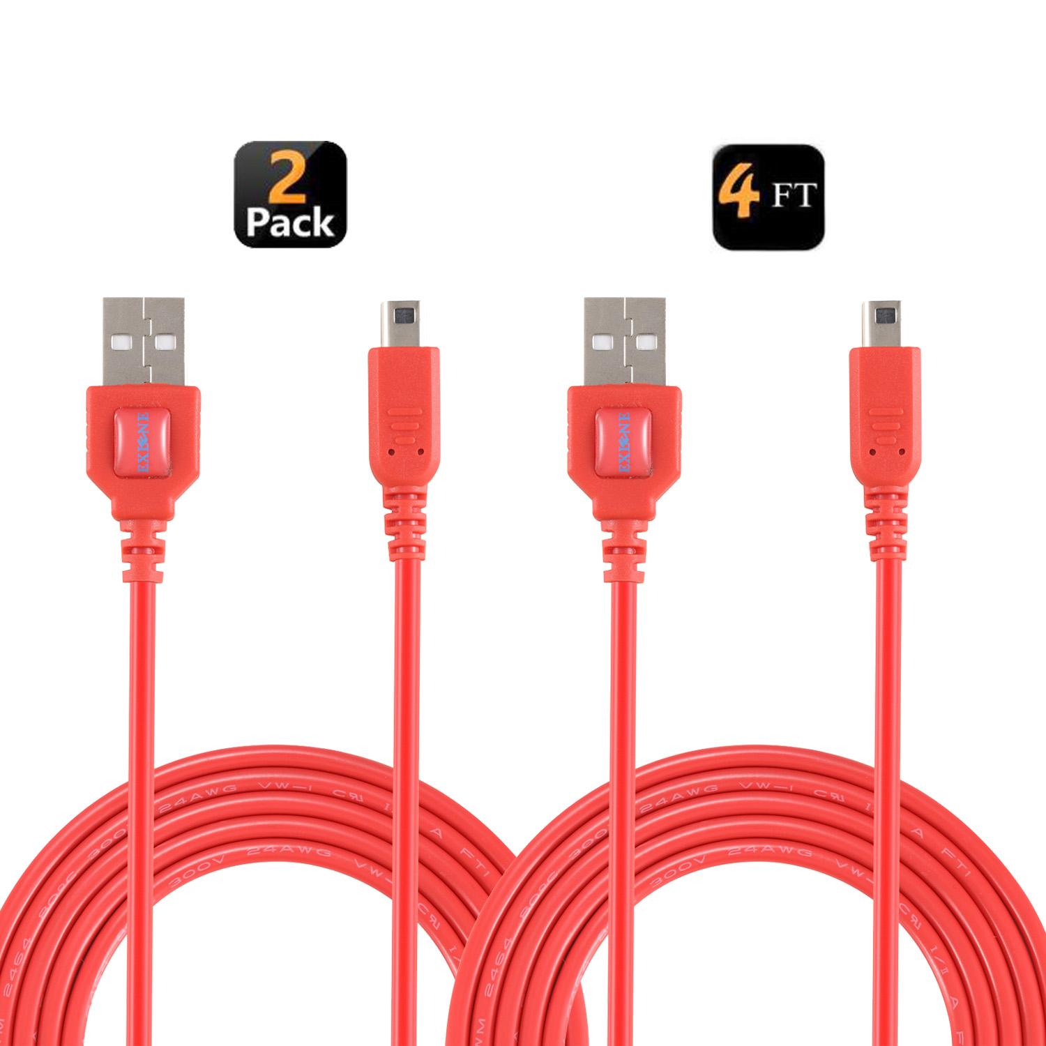 Exlene 2 Stück 1,2 m USB-Ladekabel zum Laden und Synchronisieren von Daten für Nintendo 2DS, NDSI, 3DS, 3DSXL, NEW 3DS und NEW 3DSXL