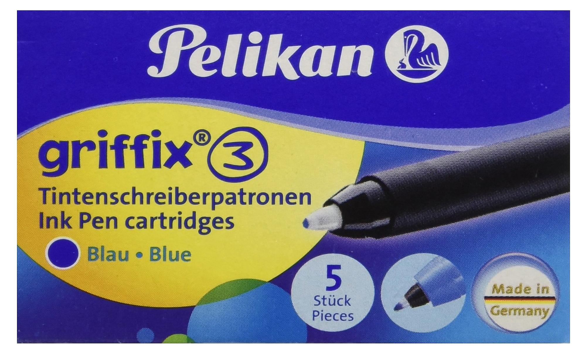 Pelikan 928028 Griffix Stilografica A Cartuccia D'Inchiostro Cancellabile Con Impugnatura Ergonomica Per Mancini - Fusto Rosso. Linea Griffix Learn To Write