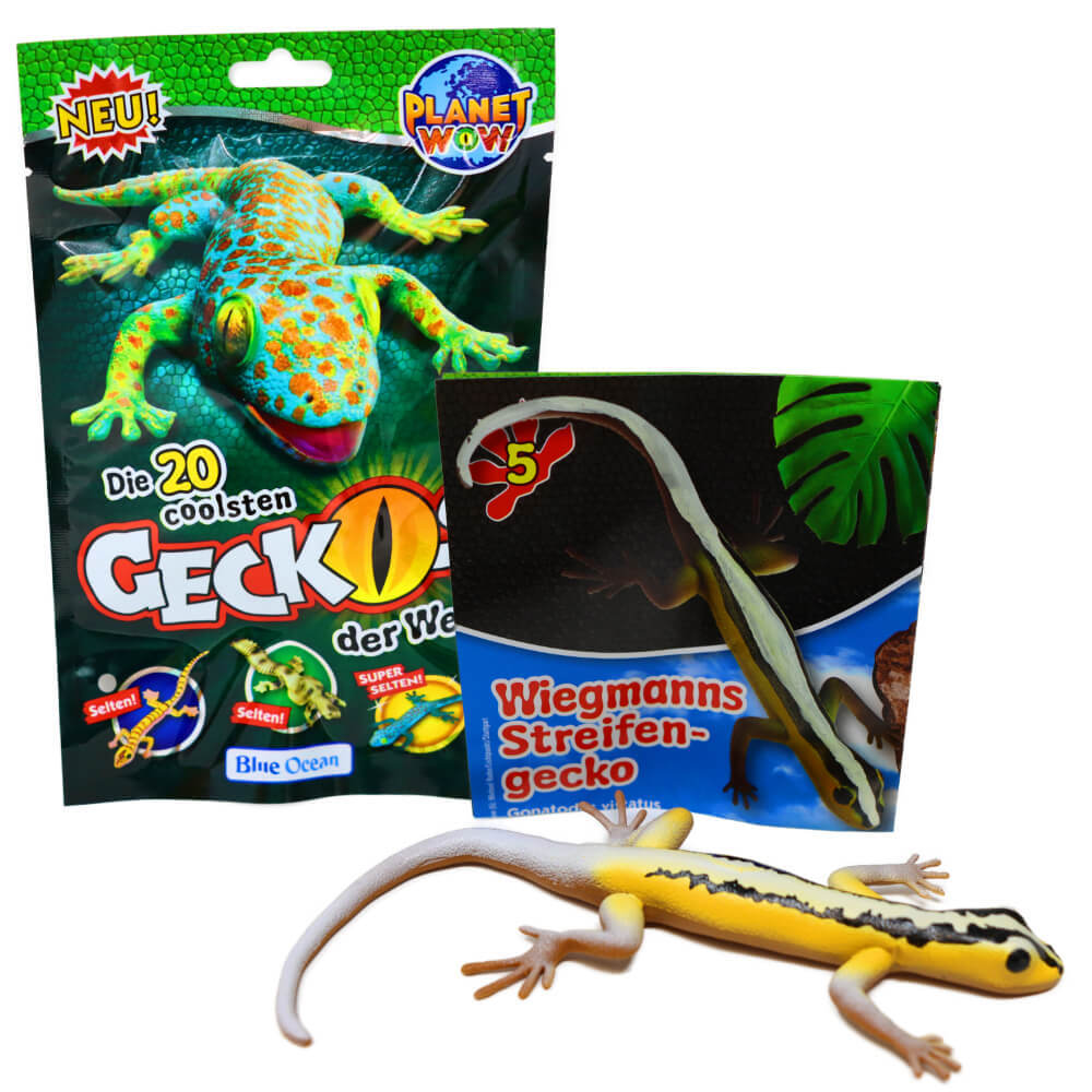 Blue Ocean Geckos Sammelfiguren 2023 - Planet Wow Figur - Auswahl 5. Wiegmanns Streifengecko