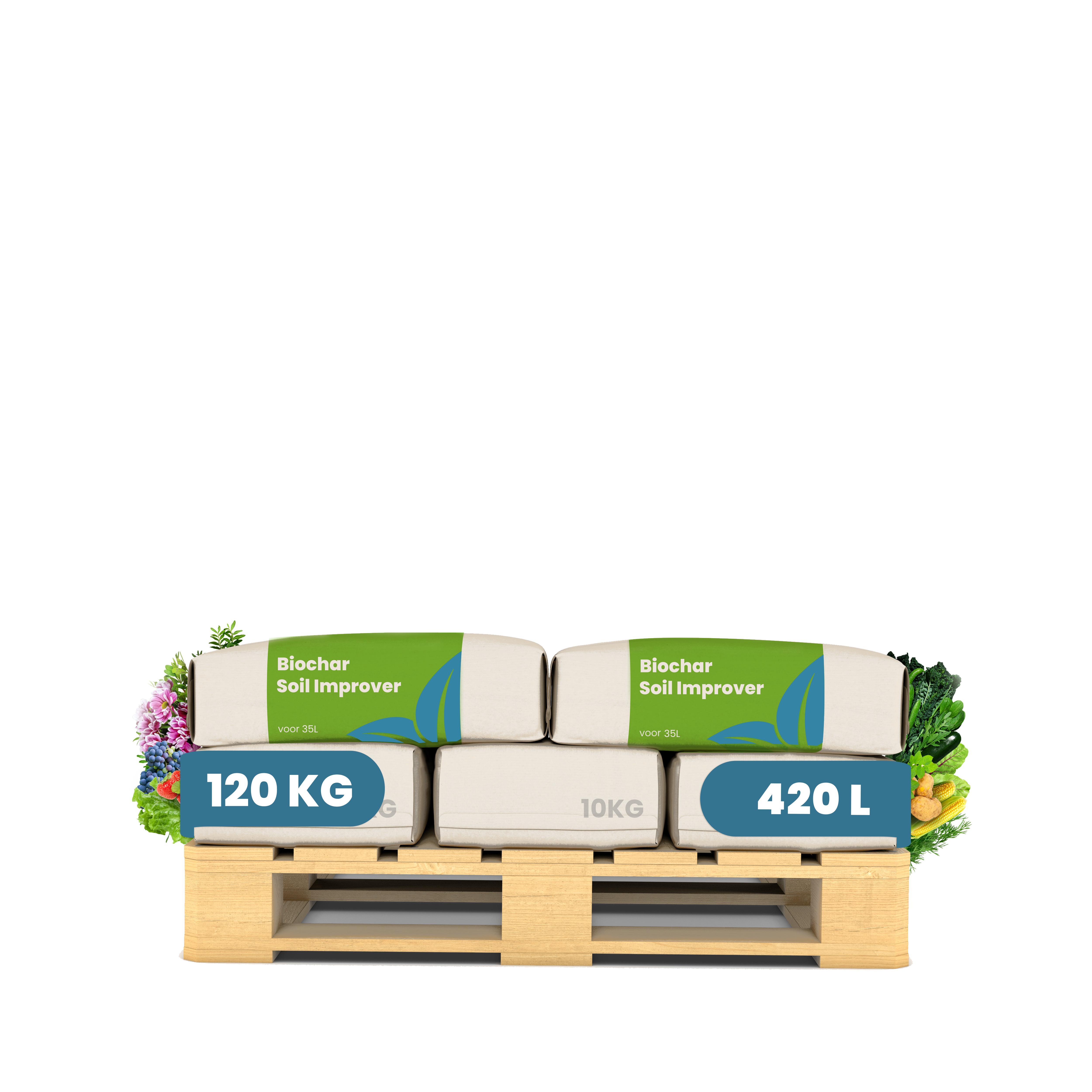 Pflanzenkohle Bodenverbesserer (12x = 120 kg – 420 L) – Organischer Bodenhilfsstoff - Organifer