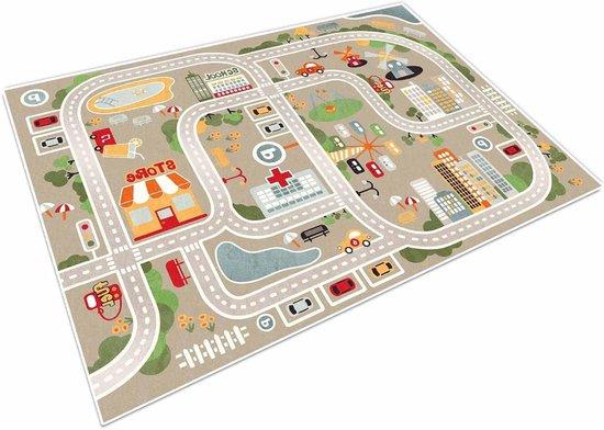 OEM Kinder Spielmatte Straßenauto Tierwelt - Für Freispiel - Ein Stück - Blau Grün Grau - Maß: 80×120cm 2026