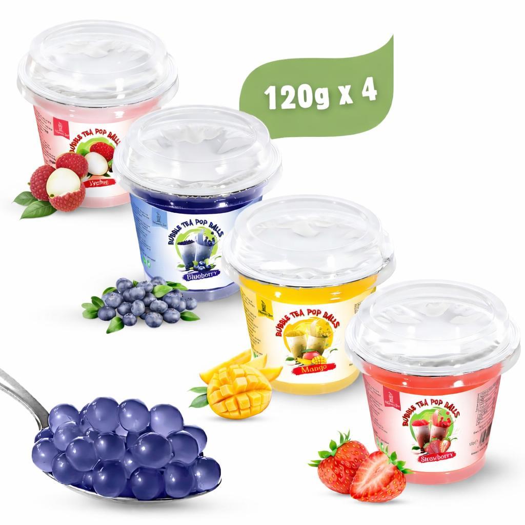 Momo´s Tea Bubble Tea Perlen Set 4er-Pack Popping Boba Fruchtperlen
