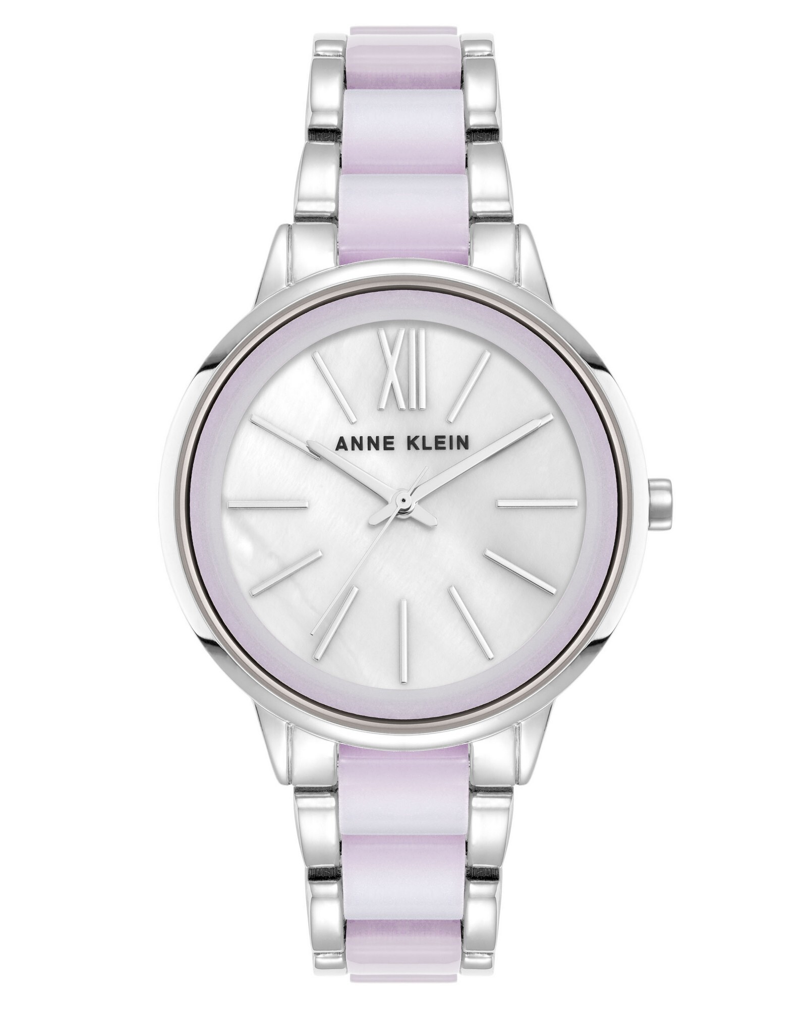 Anne Klein dámske okrúhle strieborné hodinky AK/1413IRSV