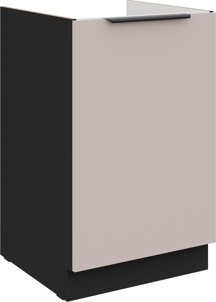 Küchenpreis-Bombe Küchen Spülenunterschrank 50 cm Küche ARONA Kaschmir beige matt + Schwarz matt Küchenzeile Küchenblock Küche Einbauküche