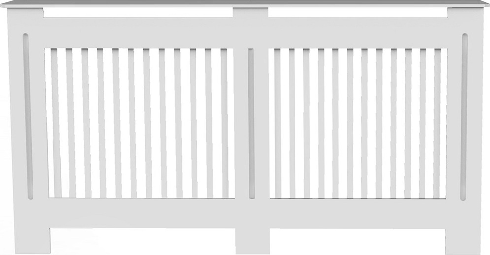 WISFOR kryt radiátora vo vidieckom štýle, z lakovanej MDF, vertikálny kryt radiátora kryt radiátora do spálne obývačky, D: 152x19x92cm