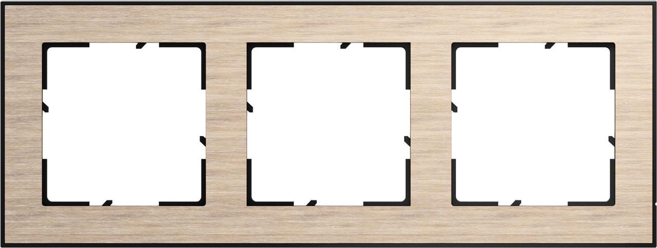 Legrand Seano+ 3-fach Rahmen mit Echtmaterialoberfläche, nachhaltige Produktion und Verpackung, Holz Eiche-Natur, 765293
