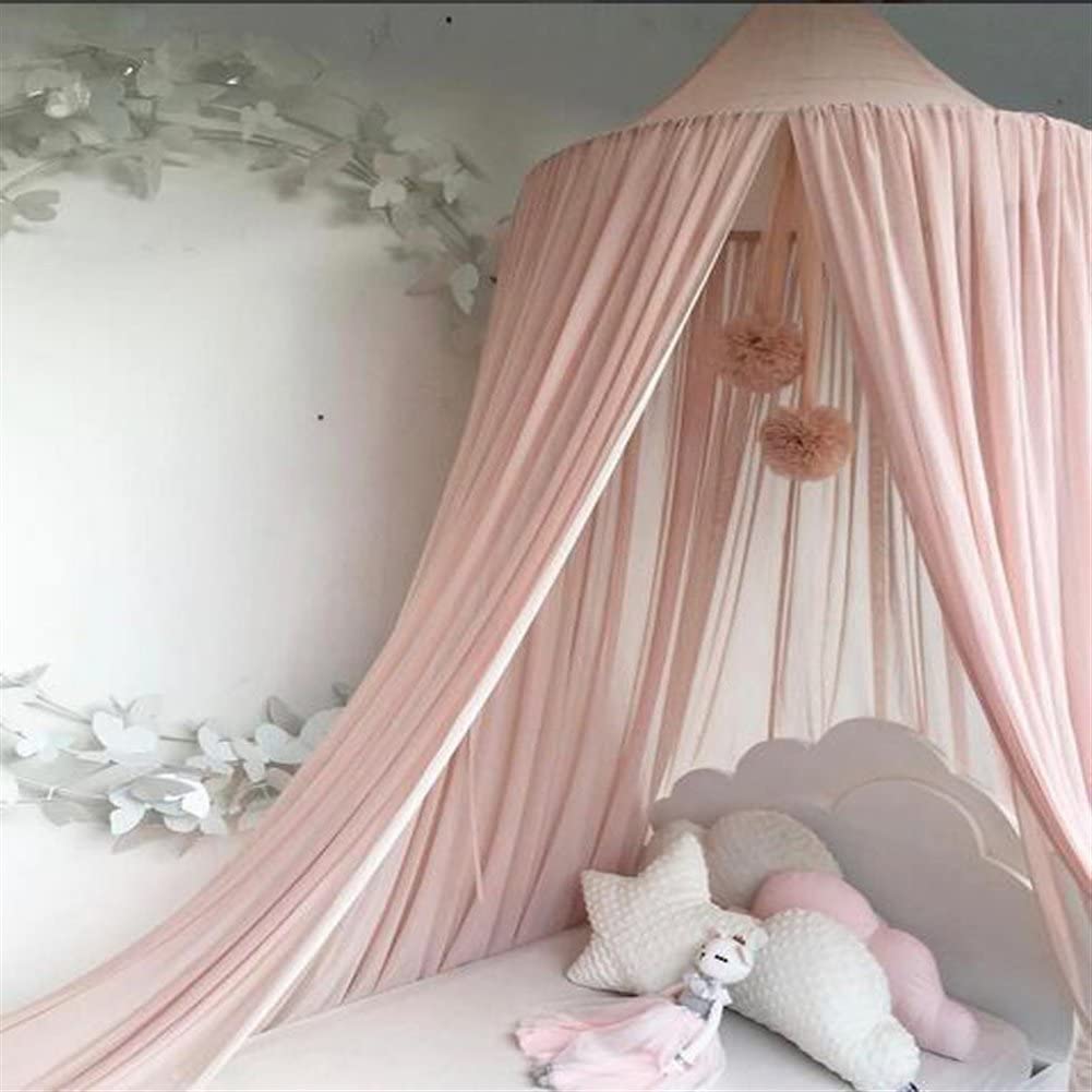 Chiffon Moskitonetz Kinderbett Betthimmel transparent weiß rosa Kinderbett 