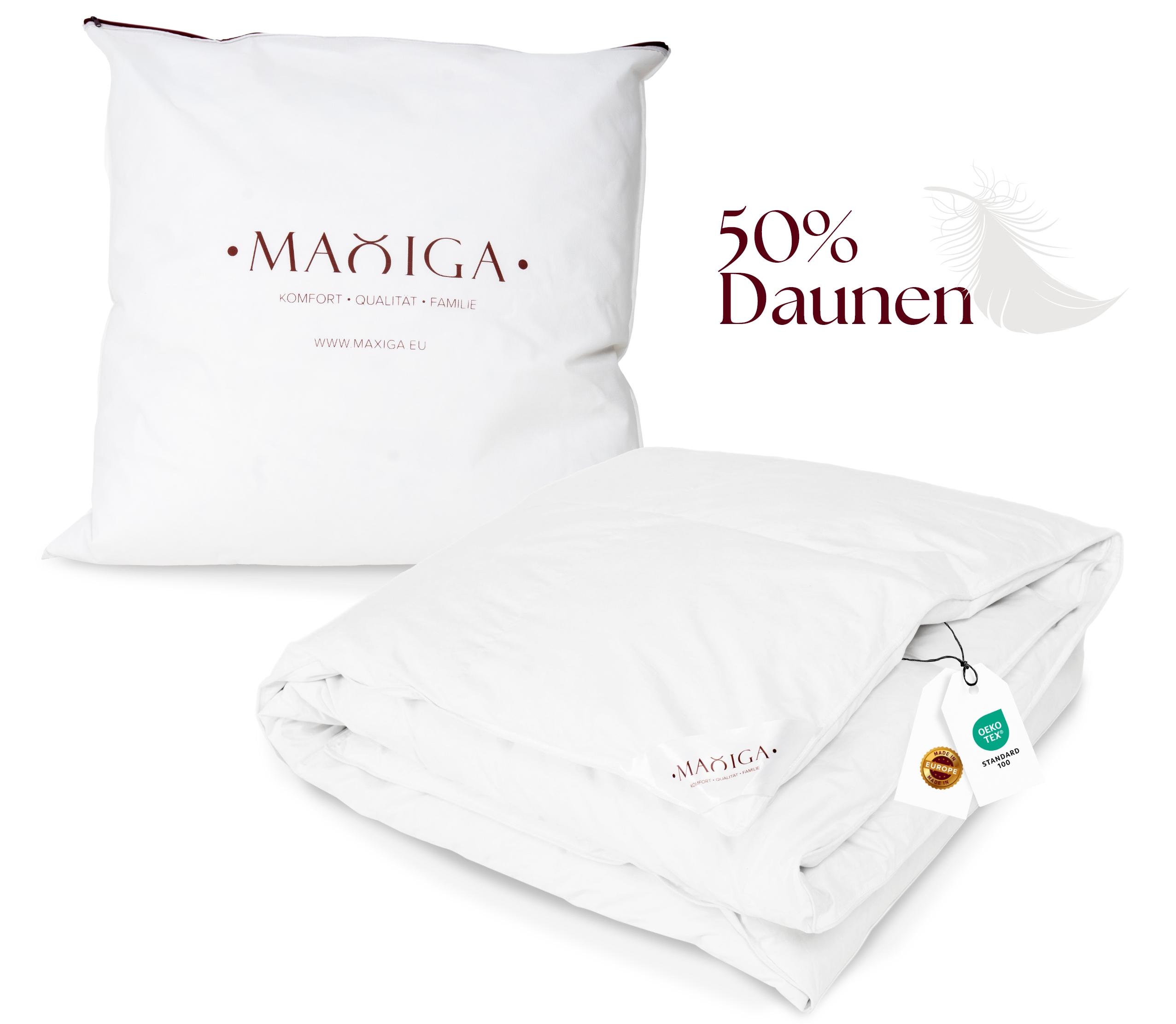 Couette En Duvet D'Oie Luxe 90% Dafinner 220x240 Cm 2 Personnes - 330 GSM Chaude Toute L'Année - Certifiée Oeko-Tex & RDS - Blanche