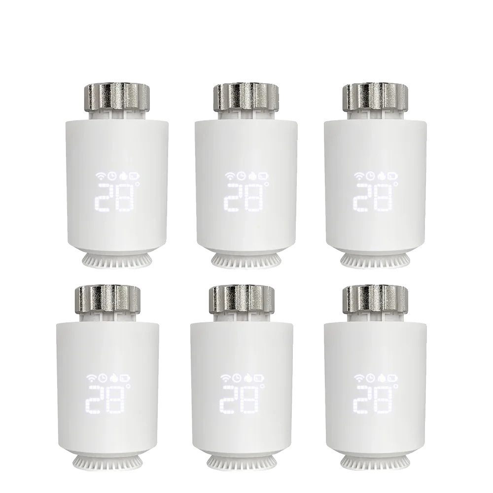 Termostat s radiátorovým pohonom, pripojenie ZigBee, podpora hlasového ovládania, oranžový