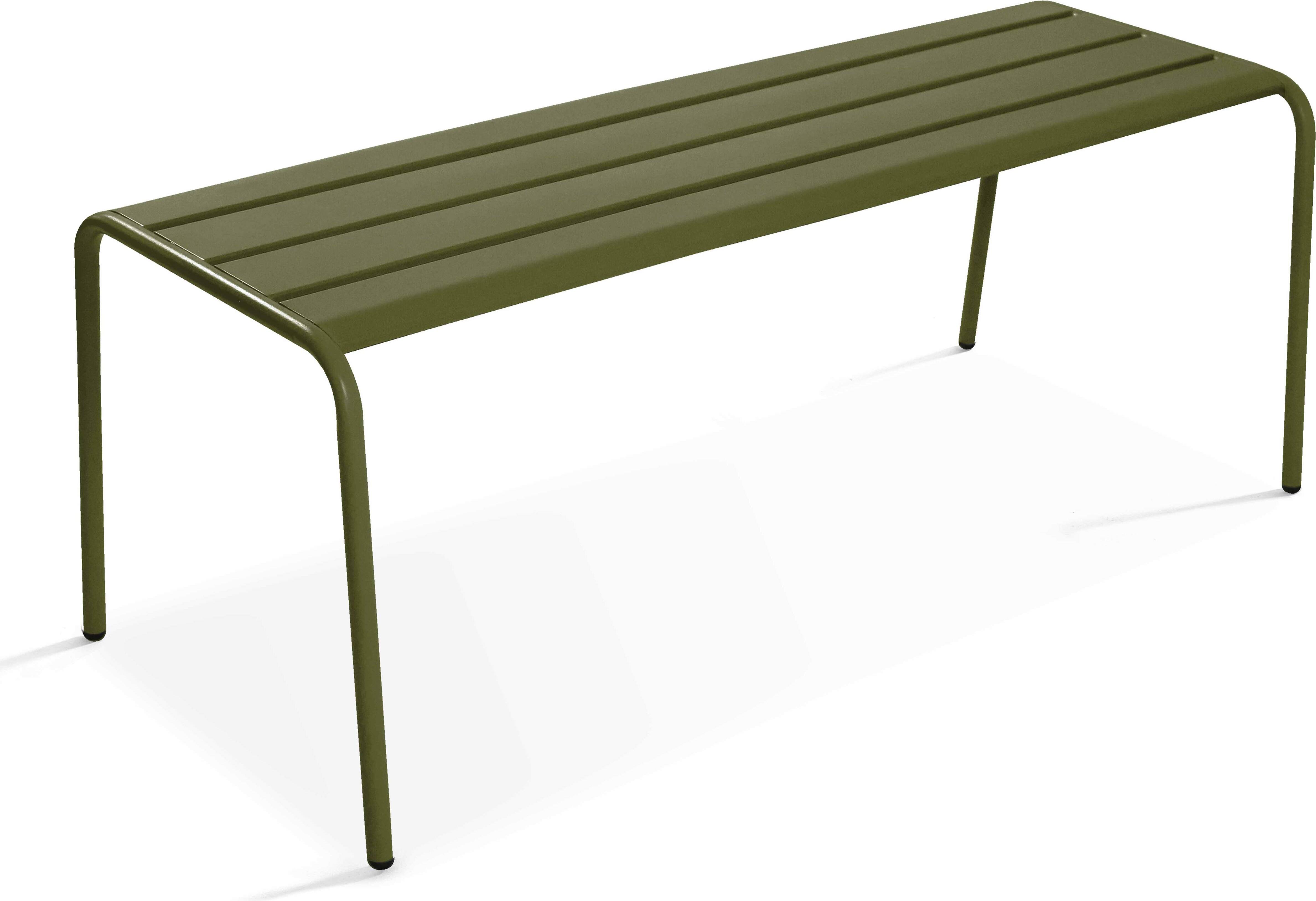 Gartenbank aus pulverbeschichtetem Stahl Khakigrün - Oviala Palavas 114586