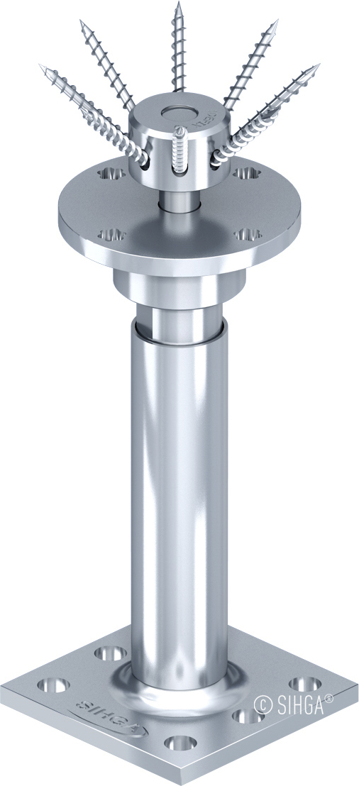 Sihga Herakulix® L Stützenfuß mit Neigungsausgleich L QI 40 / 220 - 350 mm