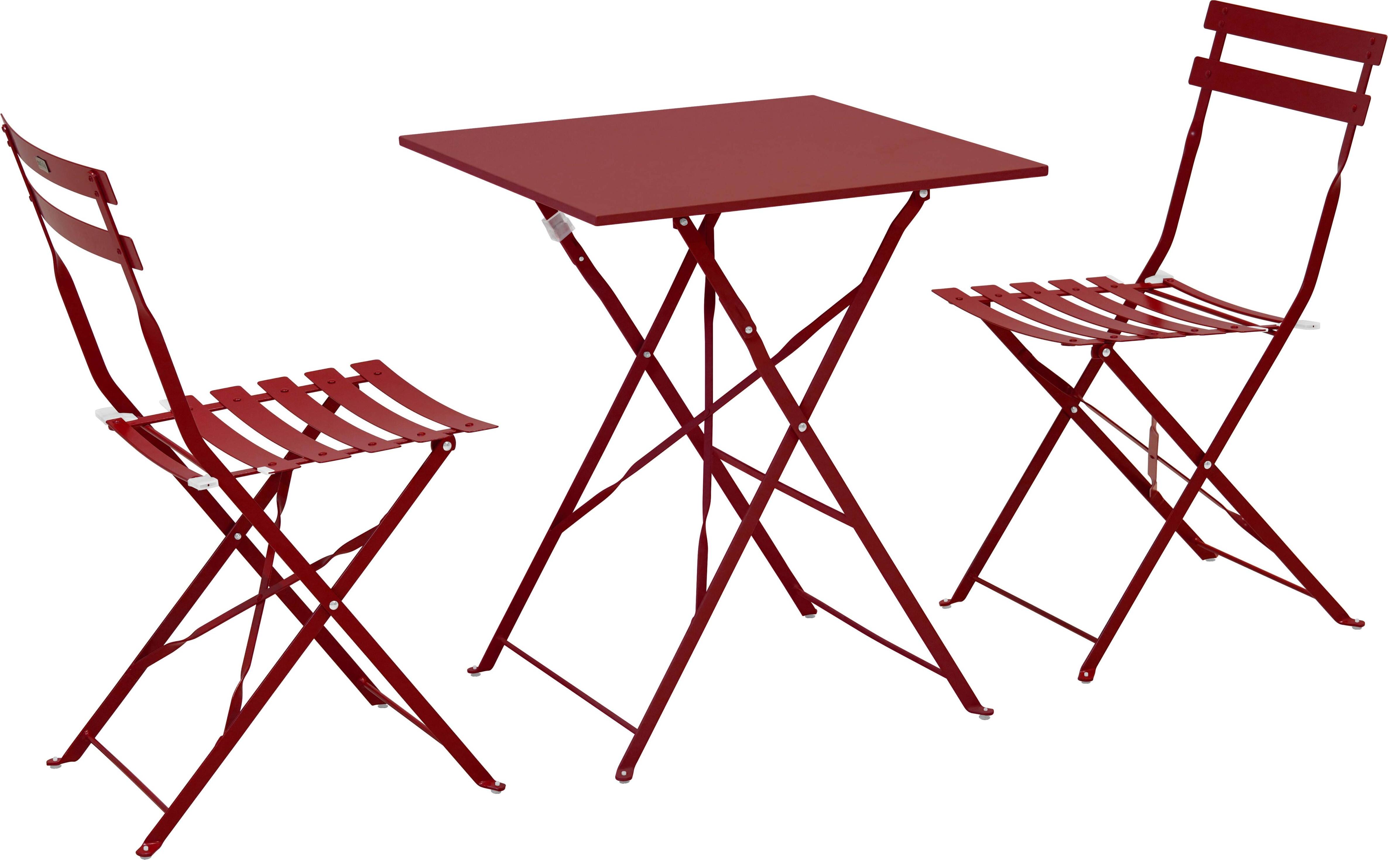 Gartenbistrotisch und 2 Klappstühle Lila - Oviala Rome 115203