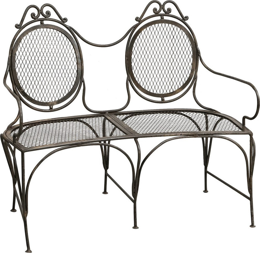 Garten bänke 120x60x103 cm, Gartenbank eisen, sitzbank garten, Grau