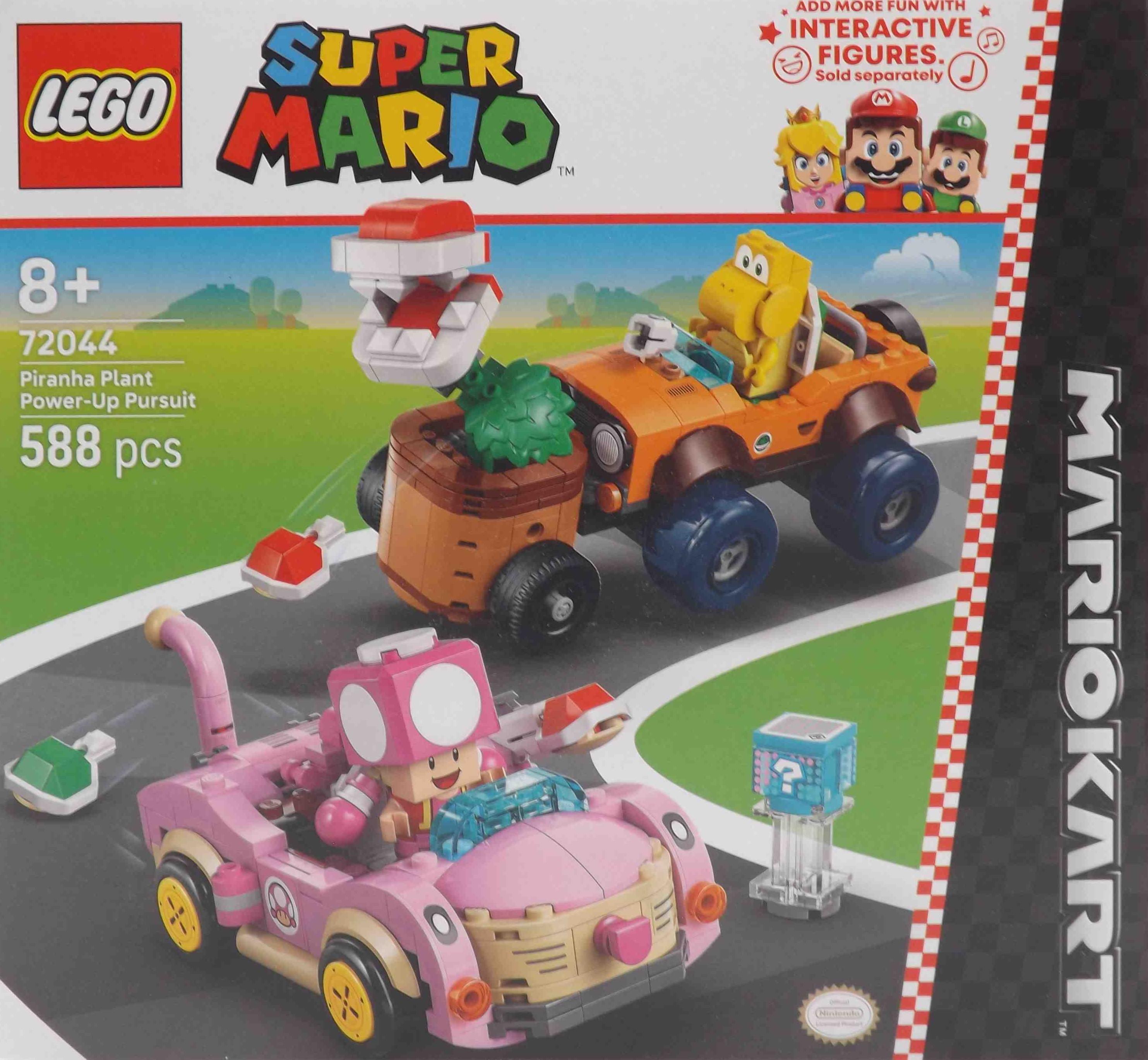 LEGO Super Mario Mario Kart™ – Naháňačka s vylepšenou Piranha Plant, Stavebnica, 8 rok / roky, Plast, 588 kusov, 745 g
