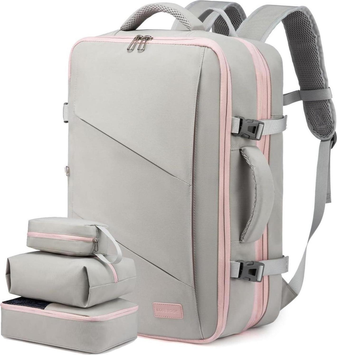 Sonstige LOVEVOOK Business Laptop Rucksack 17 Zoll Handgepäck Flugzeug Grau-Rosa