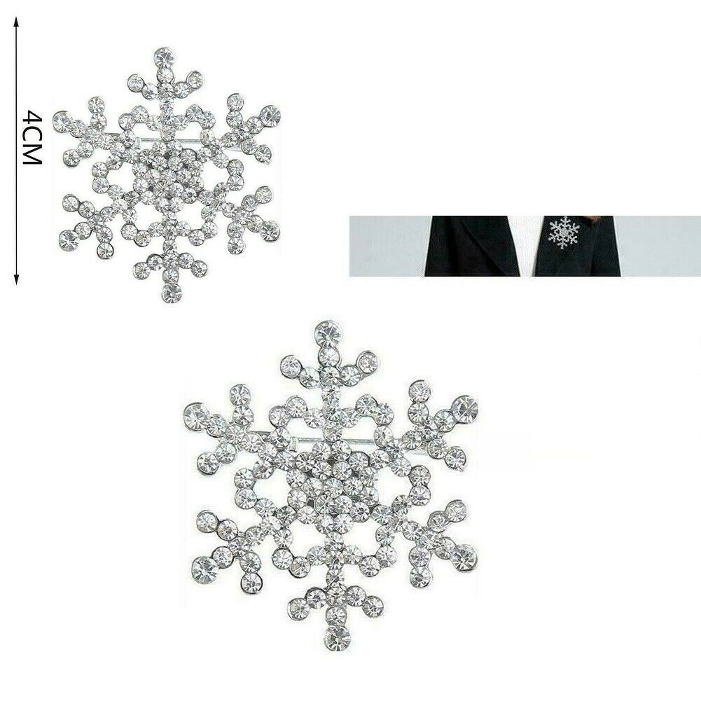 Weiße Emaille gefrorene Schneeflocke Brosche Pin 
