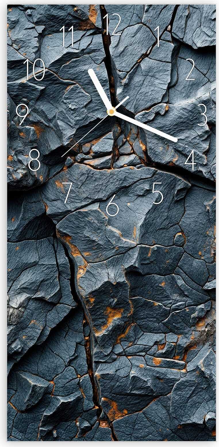 Primedeco Wanduhr aus Glas mit Motiv Gesteinsformation- 30 x 60 cm - inkl. Aufhängesystem