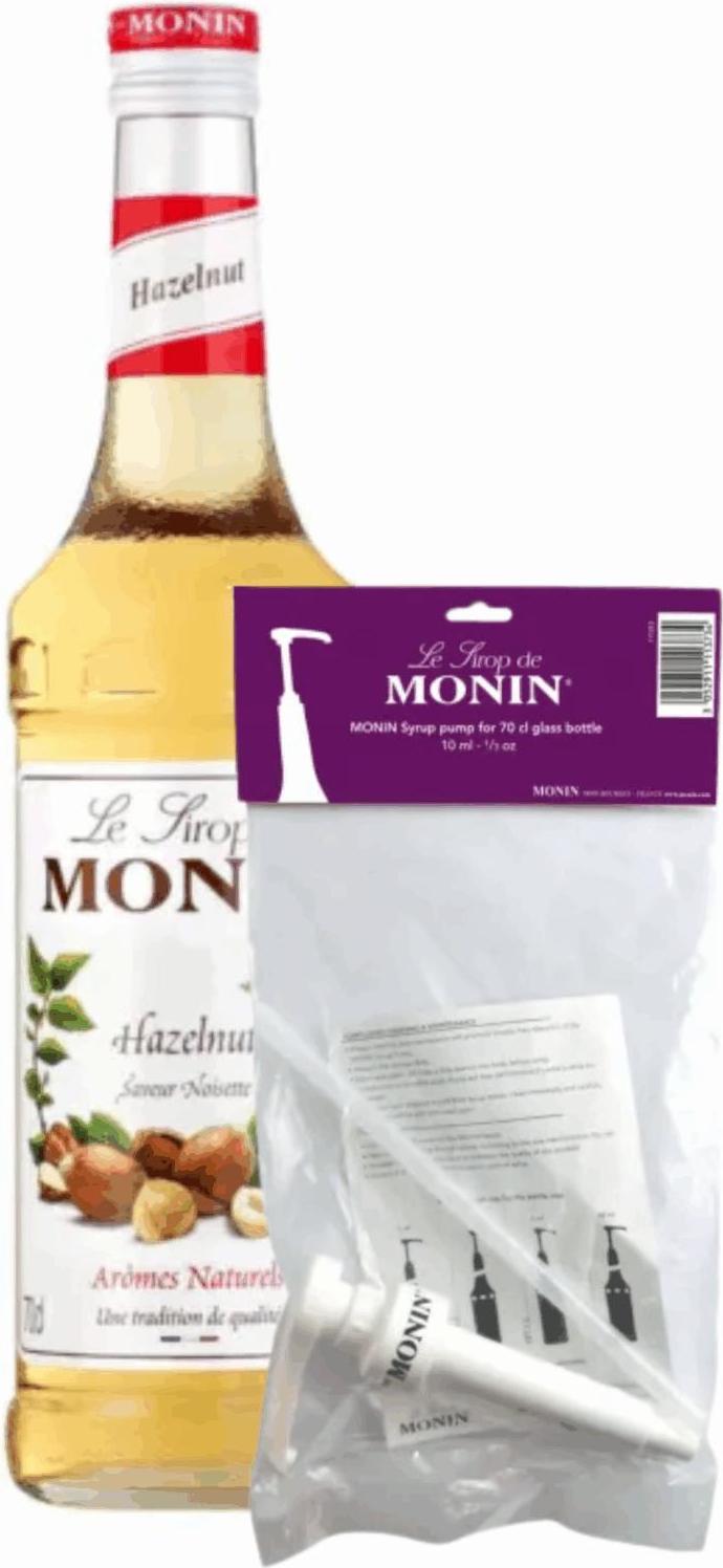Monin-Sirup Haselnuss-Noisette (70 cl) + Siruppumpe (10 ml)