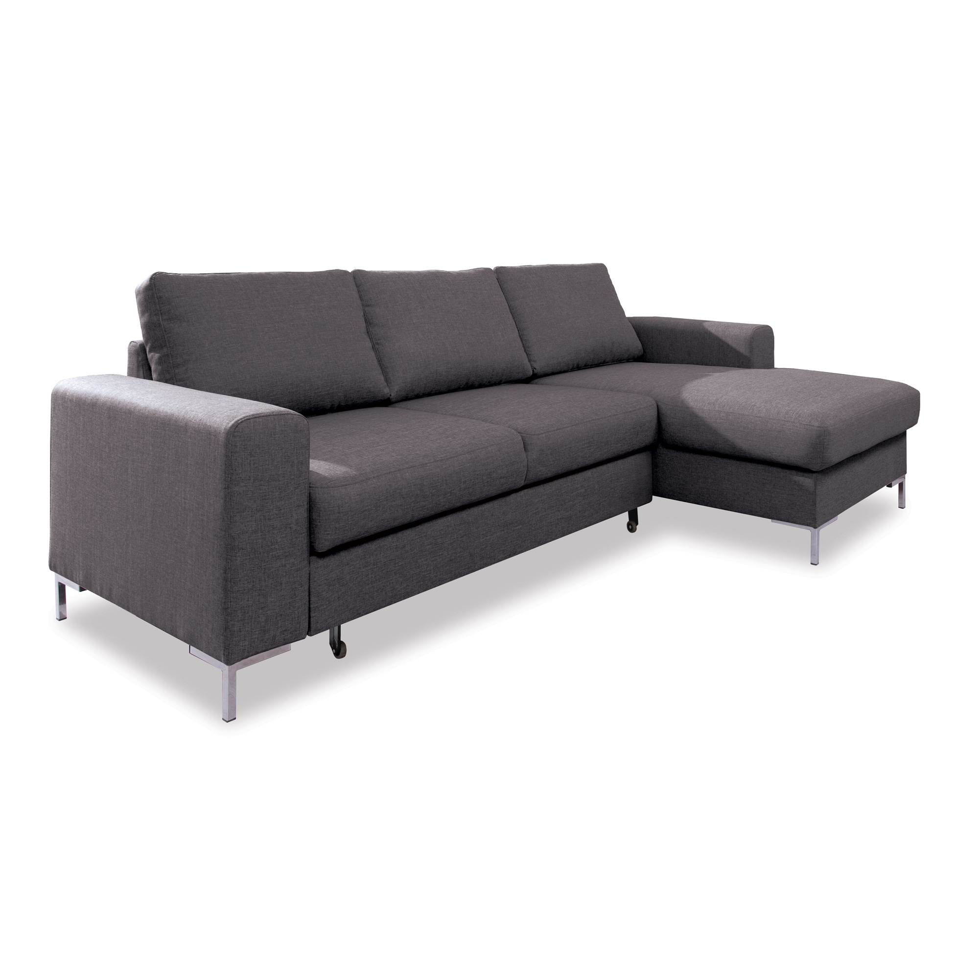 Ecksofa Lofty Lilly mit Bettfunktion LX-06 Dunkelgrau Ausrichtung Rechts