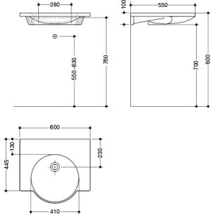 HEWI 950.11.120 Waschtisch,