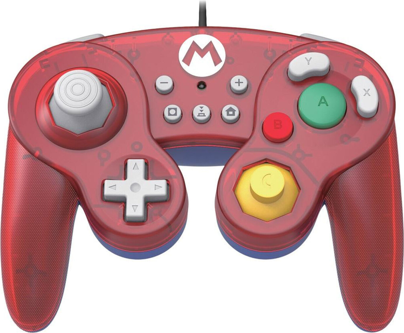 Hori Battle Pad (Mario), Gamepad, Nintendo Switch, D-pad, Kábel, USB, Modrá, Červená, Priesvitné