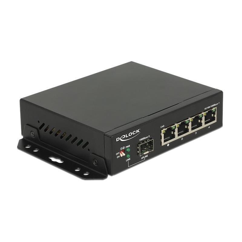 DELOCK RJ45 Switch 4 porty RJ45 + 1x SFP slot