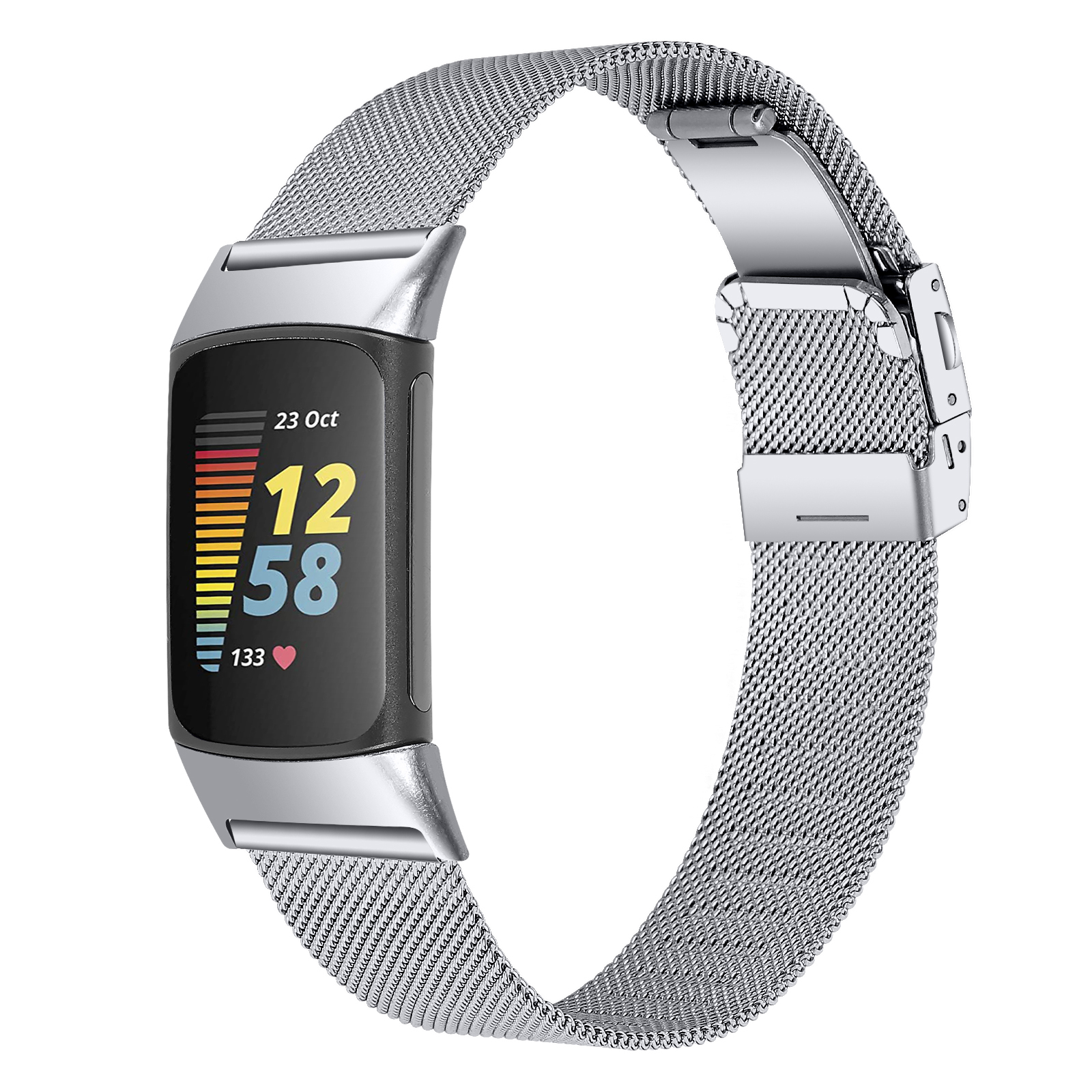 INF Remienok na hodinky z nehrdzavejúcej ocele pre Fitbit Charge5/6 Silver