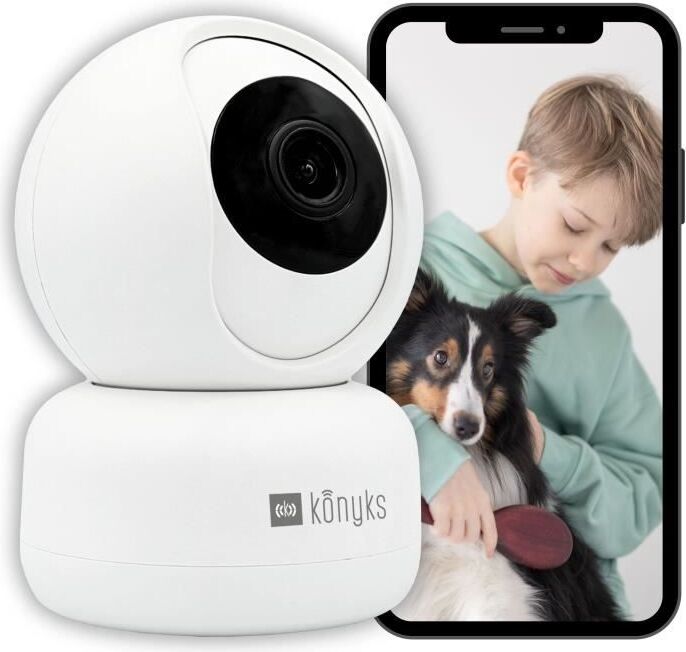 Motorizovaná vnútorná WLAN bezpečnostná kamera KONYKS CAMINI 2, detekcia pohybu, 3MP záznam, nočné videnie 5 m, Micro SD až 128 GB