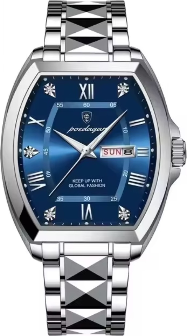 Uhr POEDAGAR Top - Silber / Blau KP35009