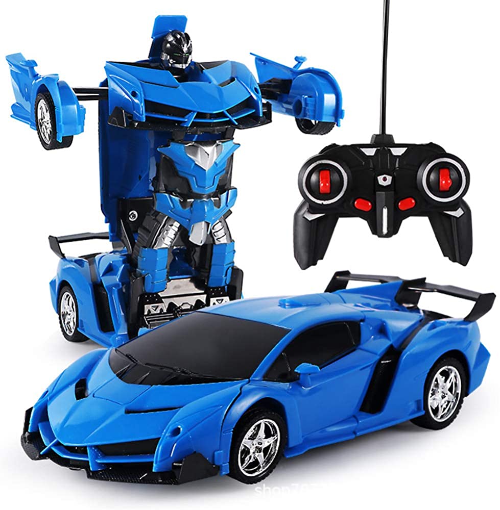 Spielzeug Transformator Auto Rennauto Roboter mit Fernbedienung Motor Wagen kind 