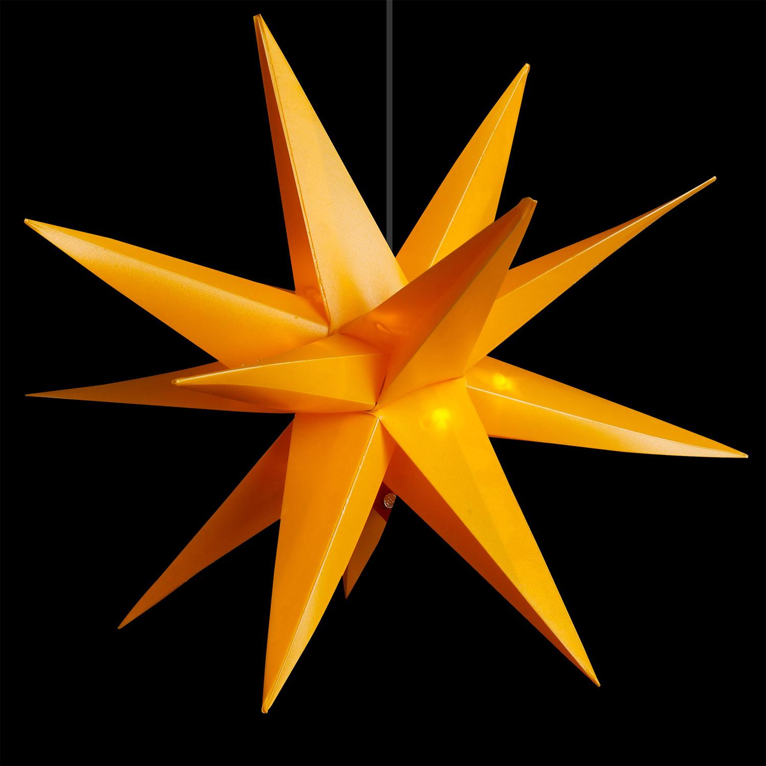 Mojawo LED Weihnachtsstern Gold Ø 25cm Stern Faltstern Innen und Aussen