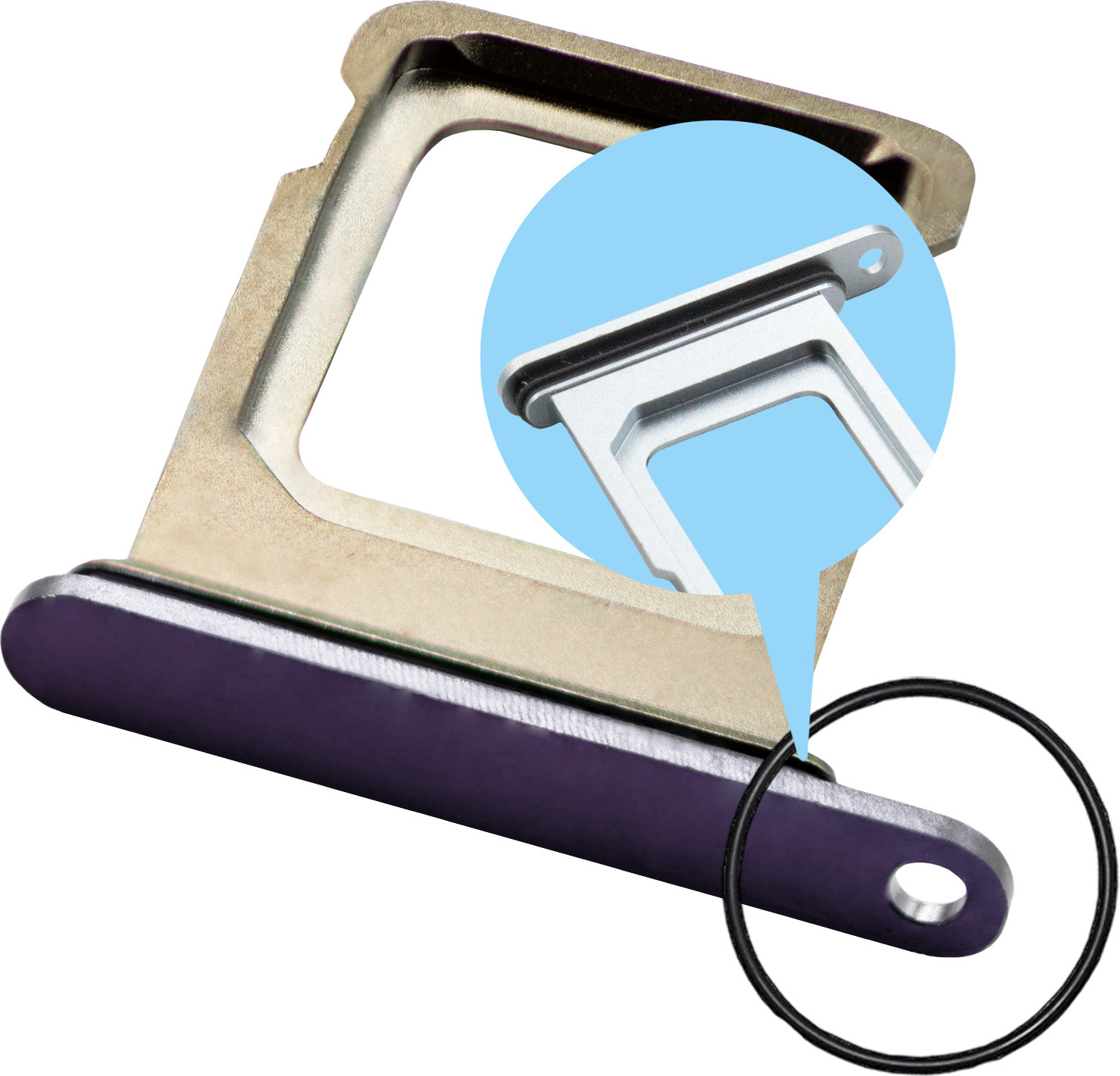 MMOBIEL SIM Kartenhalter für iPhone 14 Pro/14 Pro Max - SIM-Kartensteckplatz - Lila Sim IP 14 Pro/14 Pro Max Paars -7445